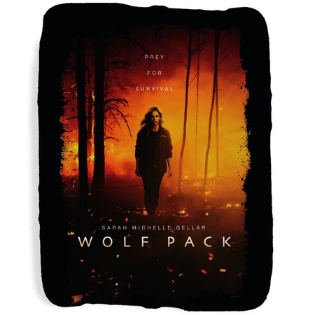 Wolf Pack Prey For Survival Tan Sherpa Blanket - Paramount Shop