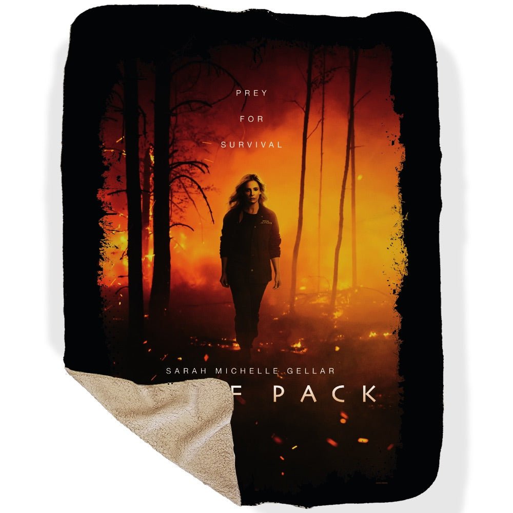 Wolf Pack Prey For Survival Tan Sherpa Blanket - Paramount Shop