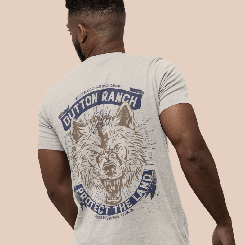 Yellowstone Dutton Ranch Schützt das Land Wolf Erwachsene Kurzärmeliges T-Shirt