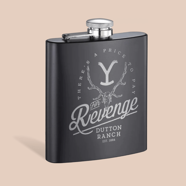 Yellowstone Revenge Laser Engraved Flask