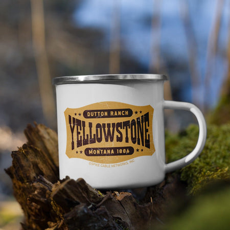 Yellowstone Dutton Ranch Enamel Camping White Mug - Paramount Shop