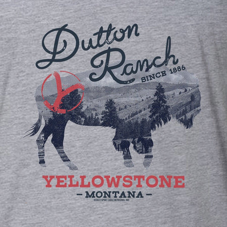 Yellowstone Dutton Ranch Montana Bison Adult Short Sleeve T - Shirt - Paramount Shop