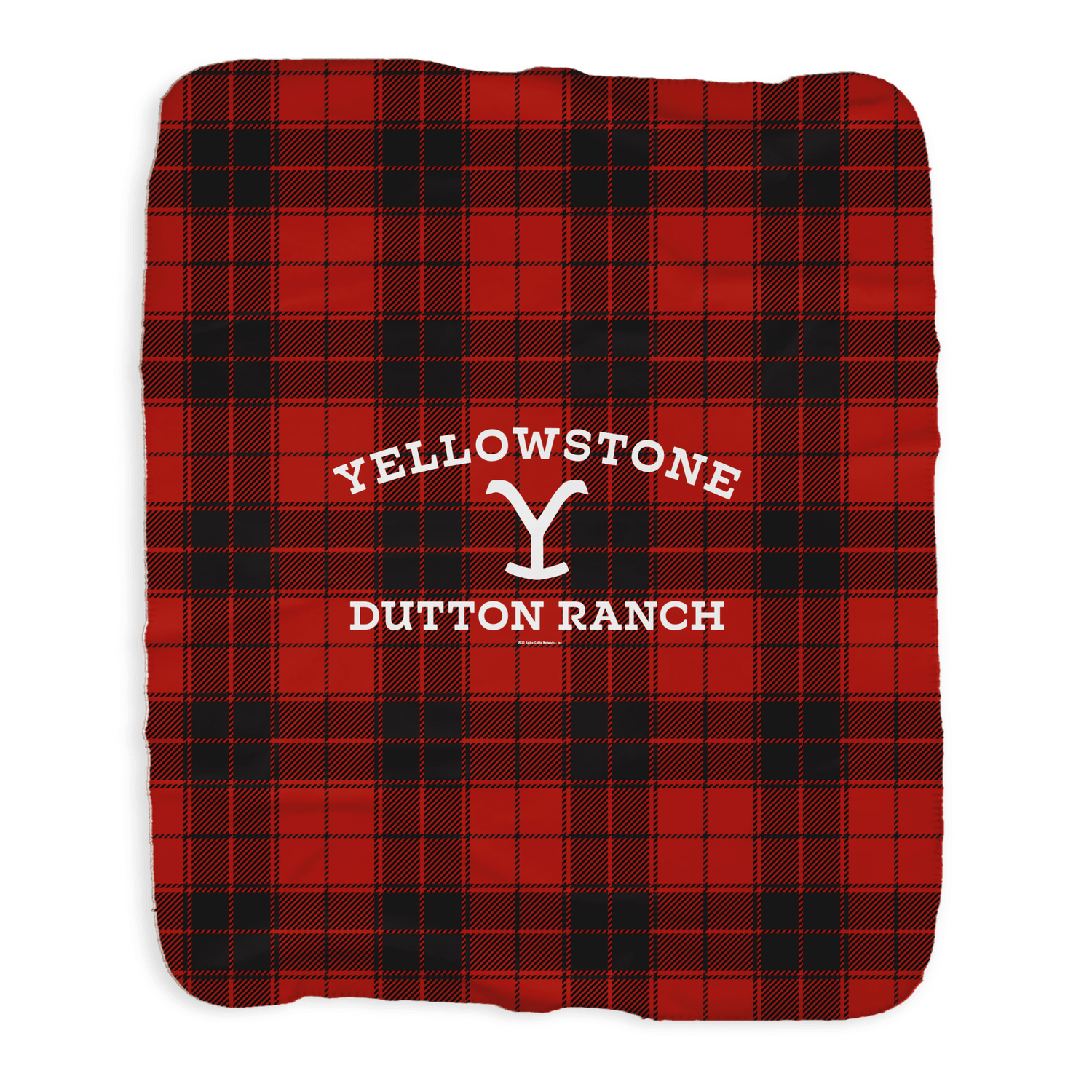 Yellowstone Dutton Ranch Plaid Sherpa Blanket - Paramount Shop