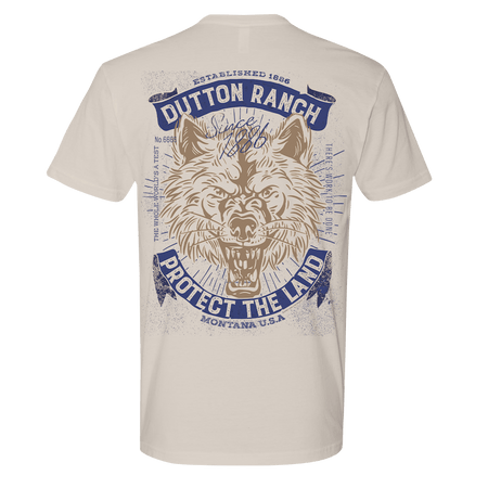 Yellowstone Dutton Ranch Protect The Land Wolf Adult Short Sleeve T - Shirt - Paramount Shop