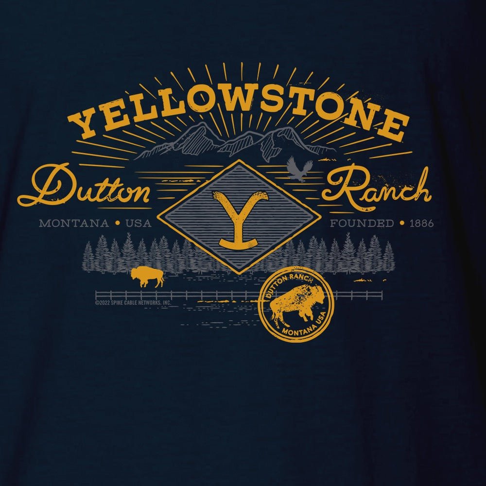 Yellowstone Dutton Ranch Scenery Adult Short Sleeve T - Shirt - Paramount Shop