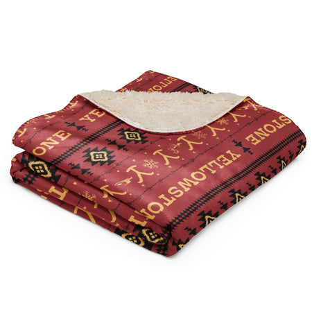 Yellowstone Holiday Aztec Sherpa Blanket - Paramount Shop