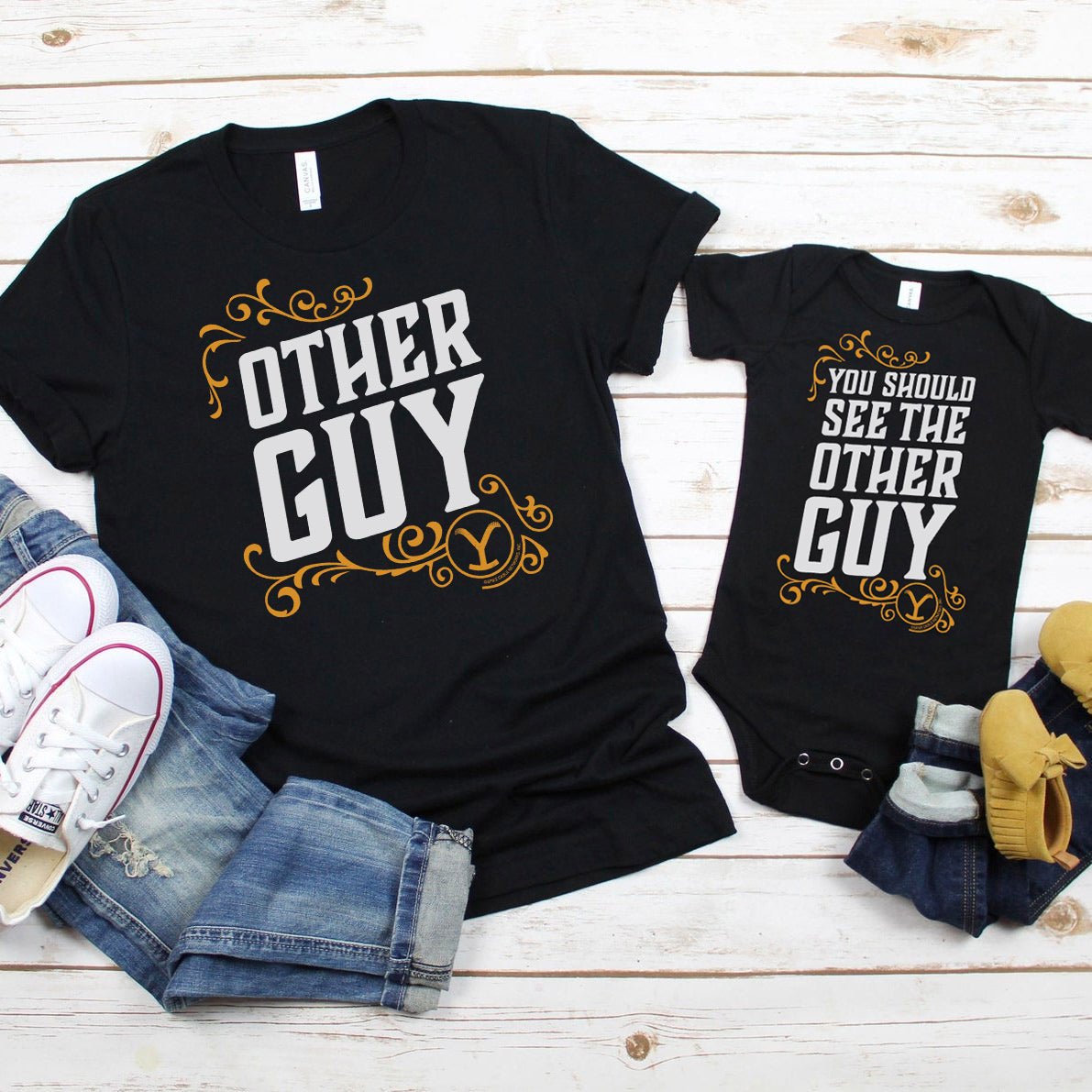 Yellowstone Other Guy Parent T - Shirt + Baby Bodysuit Bundle - Paramount Shop