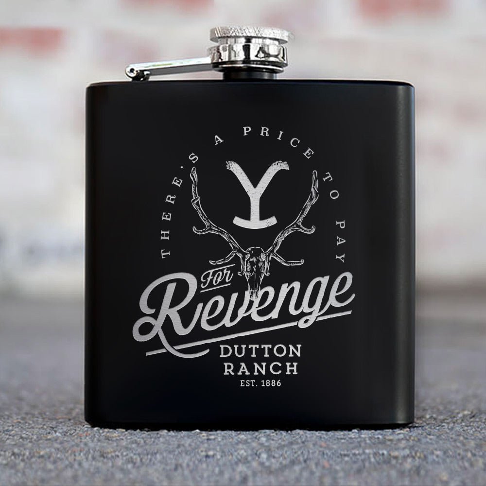 Yellowstone Revenge Laser Engraved Flask - Paramount Shop