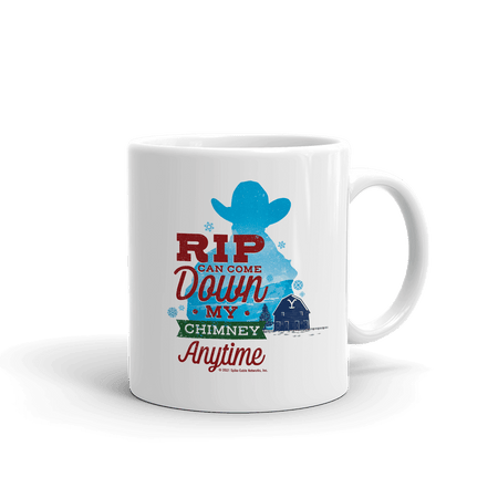 Yellowstone Rip Can Come Down My Chimney Anytime Silhouette White Mug - Paramount Shop