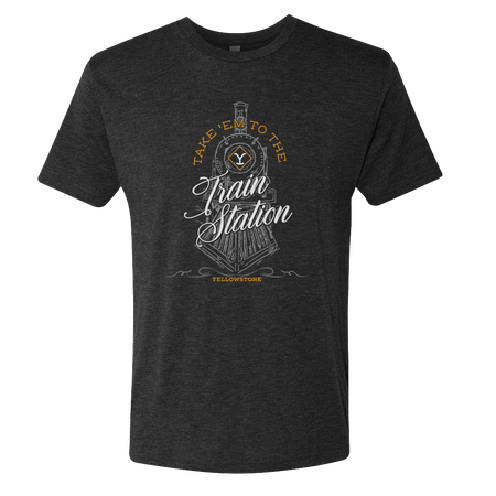 Yellowstone Take 'Em To The Train Station Adult Tri - Blend T - Shirt - Paramount Shop