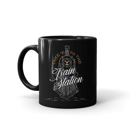 Yellowstone Take 'Em To The Train Station Black Mug - Paramount Shop