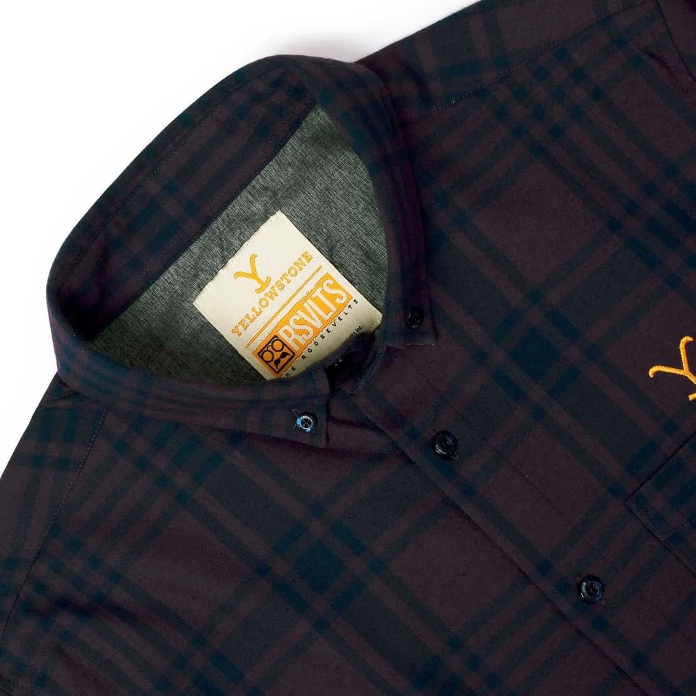 Yellowstone x RSVLTS Burgundy Long Sleeve Flannel - Paramount Shop