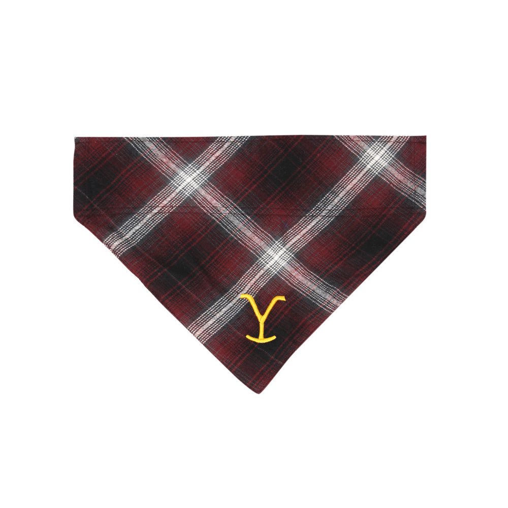 Yellowstone Y Logo Plaid Doggie Flandana - Paramount Shop