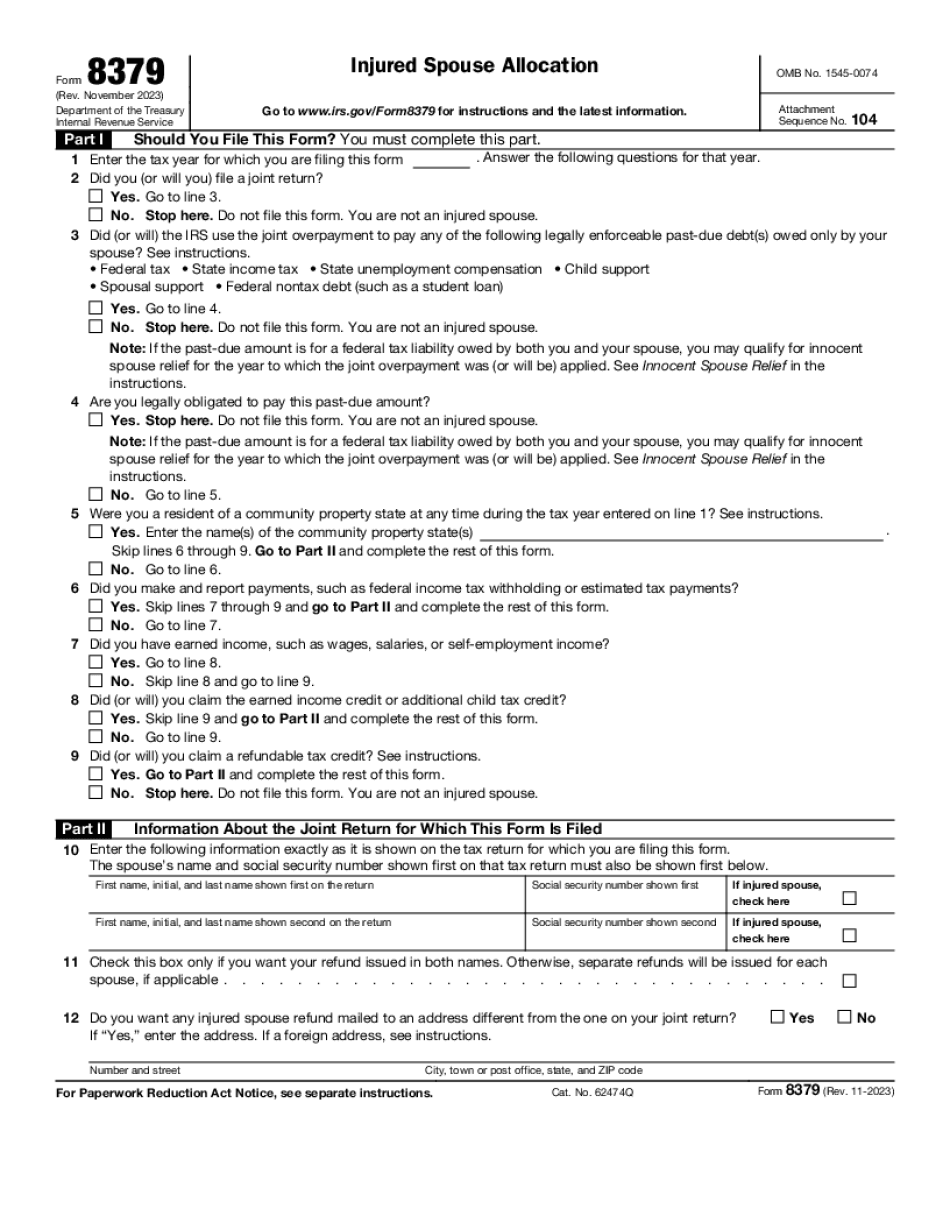 Where to mail Injured Spouse Form