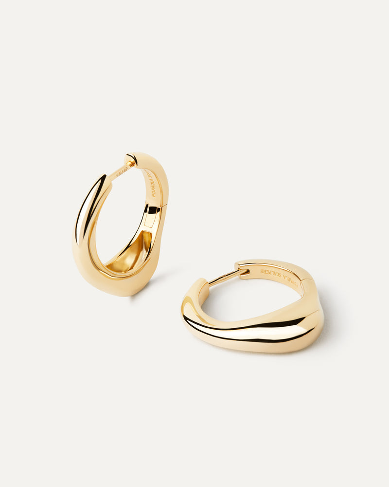 Orecchini A Cerchio Riba - 
  
    Ottone / Placcatura in Oro 18K
  
