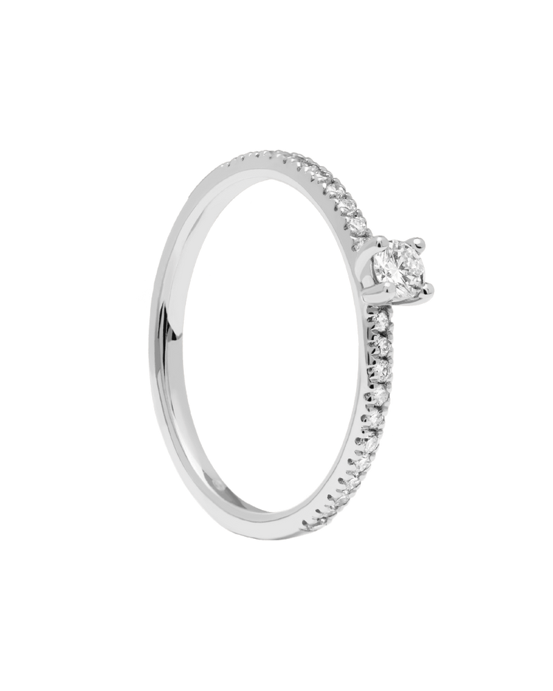 Anello in Diamanti E Oro Bianco Solstice - 
  
    Oro bianco 18K / Placcatura in argento rodiato
  
