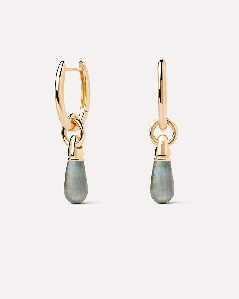 Orecchino a Cerchio Singolo Labradorite Jupiter - 
  
    Argento sterling / Placcatura in Oro 18K
  
