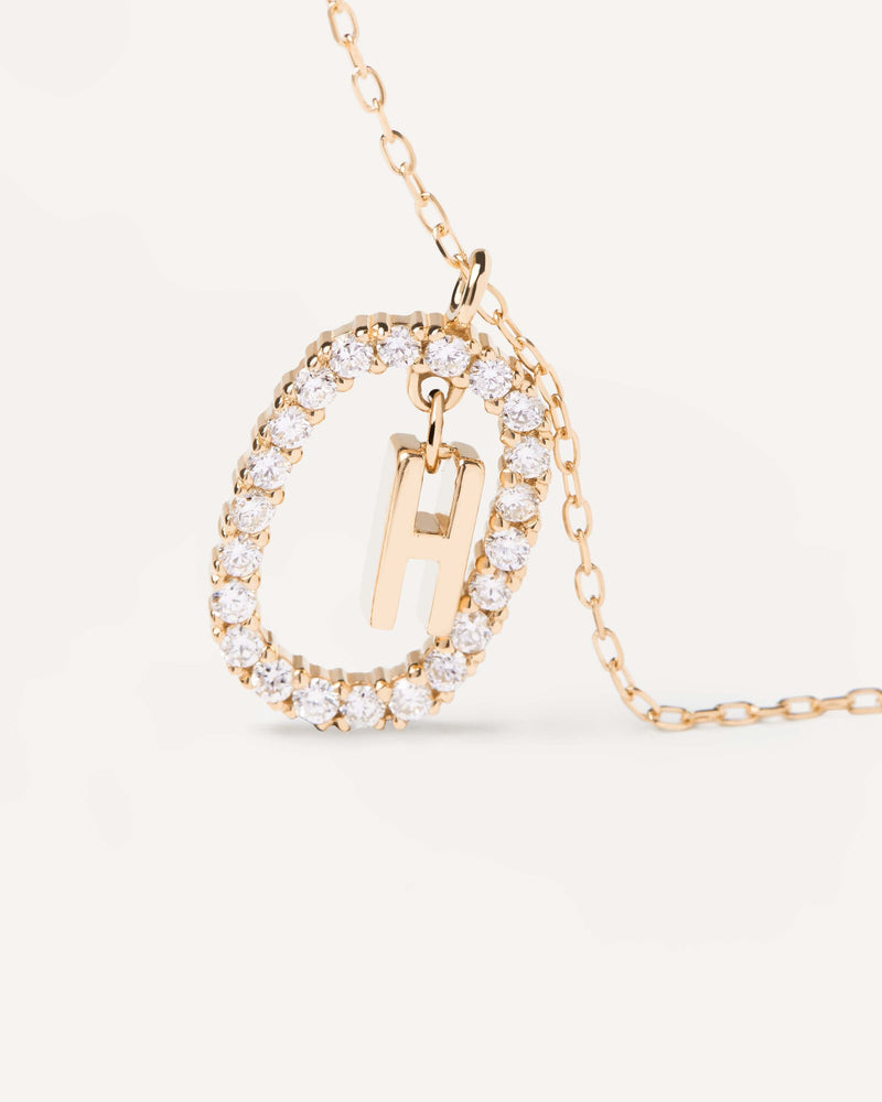 Collana in Diamanti e Oro Con Lettera H - 
  
    Oro 18K
  
