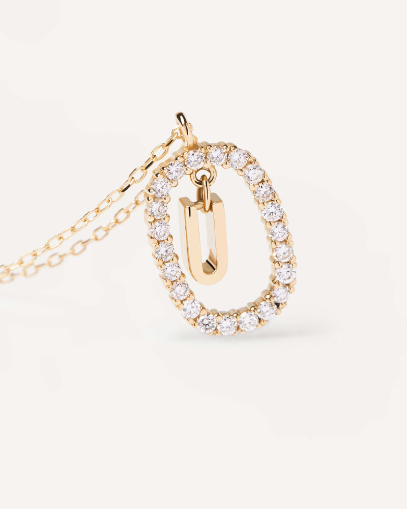 Collana in Diamanti e Oro Con Lettera U - 
  
    Oro 18K
  
