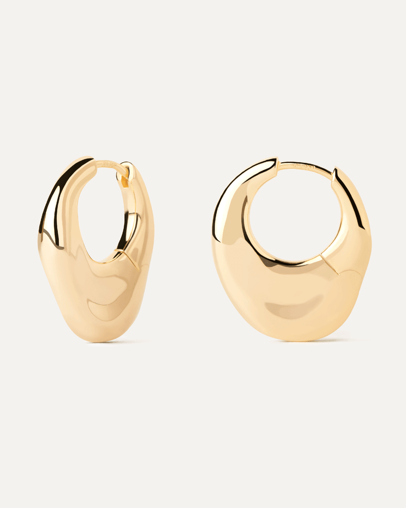 Orecchini a cerchio Volcano - 
  
    Argento sterling / Placcatura in Oro 18K
  
