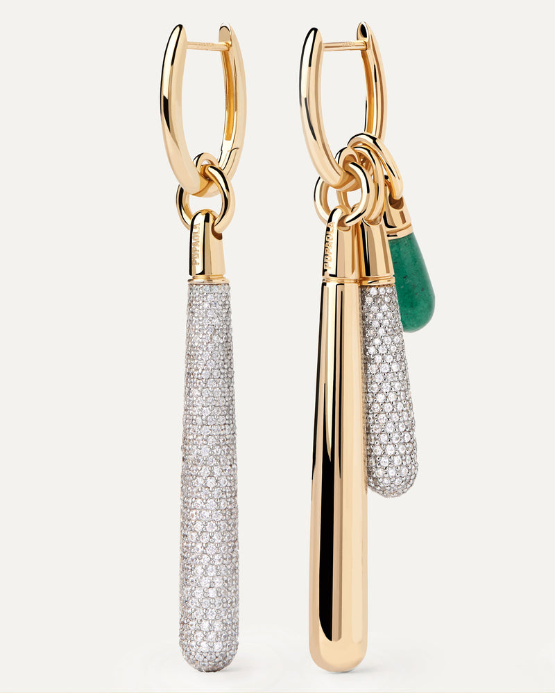 Ciondolo Avventurina Verde Drop - 
  
    Argento sterling / Placcatura in Oro 18K
  
