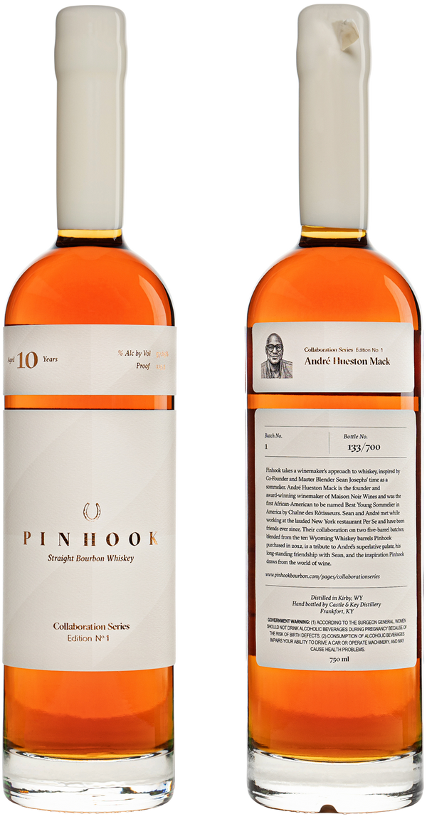 Front and back of pinhook bottle