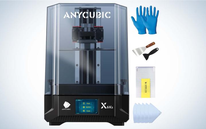  Anycubic Photon Mono X 6Ks with accessories on a plain background