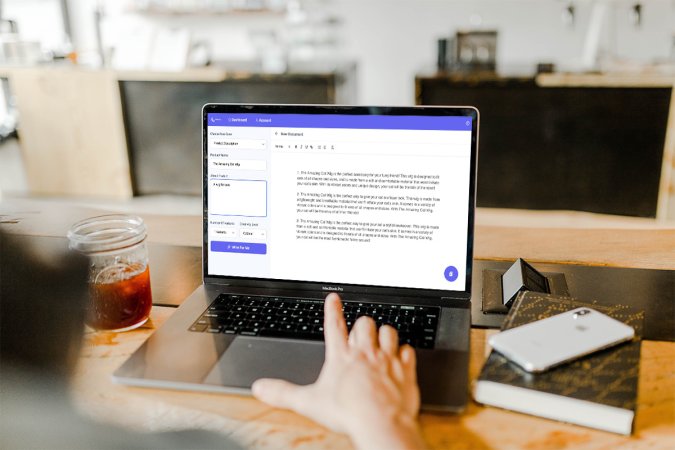 A person using an AI tool while sitting at desk.