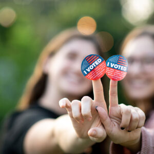 photo - Young People Wearing I Voted Stickers