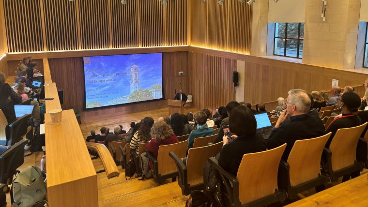 Jonathan Van-Tam giving the keynote address at the celebratory symposium.