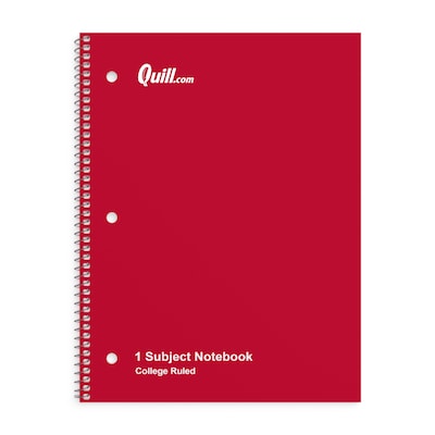 Quill Brand® 1-Subject Notebooks, 8 x 10.5, College Ruled, 70 Sheets, Assorted Colors, 6/Pack (TR5