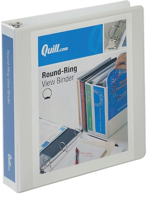 Quill Brand® Standard 1-1/2 3-Ring ViewBinder, White (72215WE)