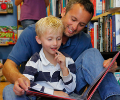 Dad and Son Reading