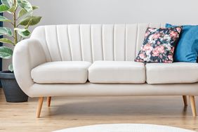 white upholstered sofa in living room