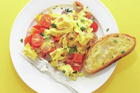 Loaded Scrambled Eggs Recipe With Bell Peppers and Tomatoes