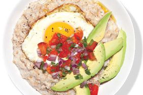 Oatmeal With Fried Egg and Avocado