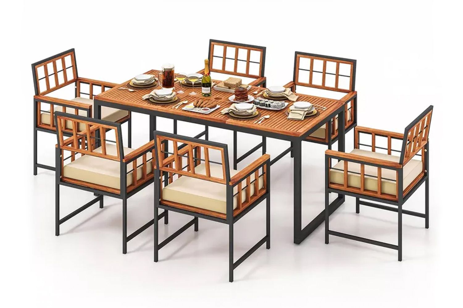 Costway 7 PCS Patio Dining Set 