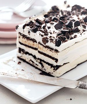 The secret to this astonishingly simple four-ingredient dessert? Using ice cream sandwiches to build your cake. Get the recipe for Easy Ice Cream Cake.