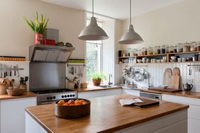 Butcher Block Countertop Things to Know - Wood Countertop in Modern Farmhouse Kitchen