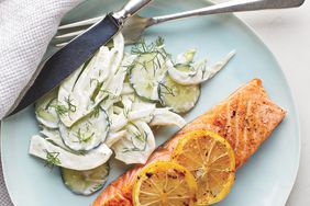 Salmon With Creamy Cucumber-Fennel Salad