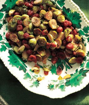 Roasted Brussel Sprouts Recipe and Grapes