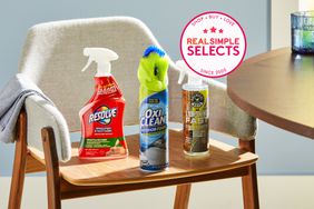 various upholstery cleaner sprays on dining room chair