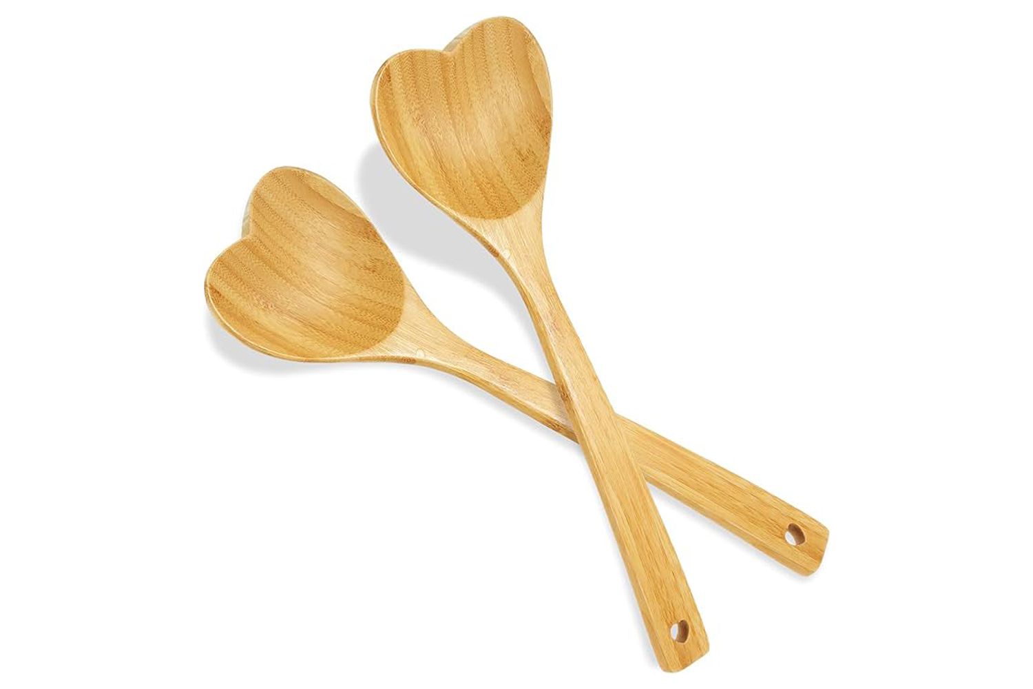 Patelai Bamboo Heart Shaped Wooden Spoon Set of Two