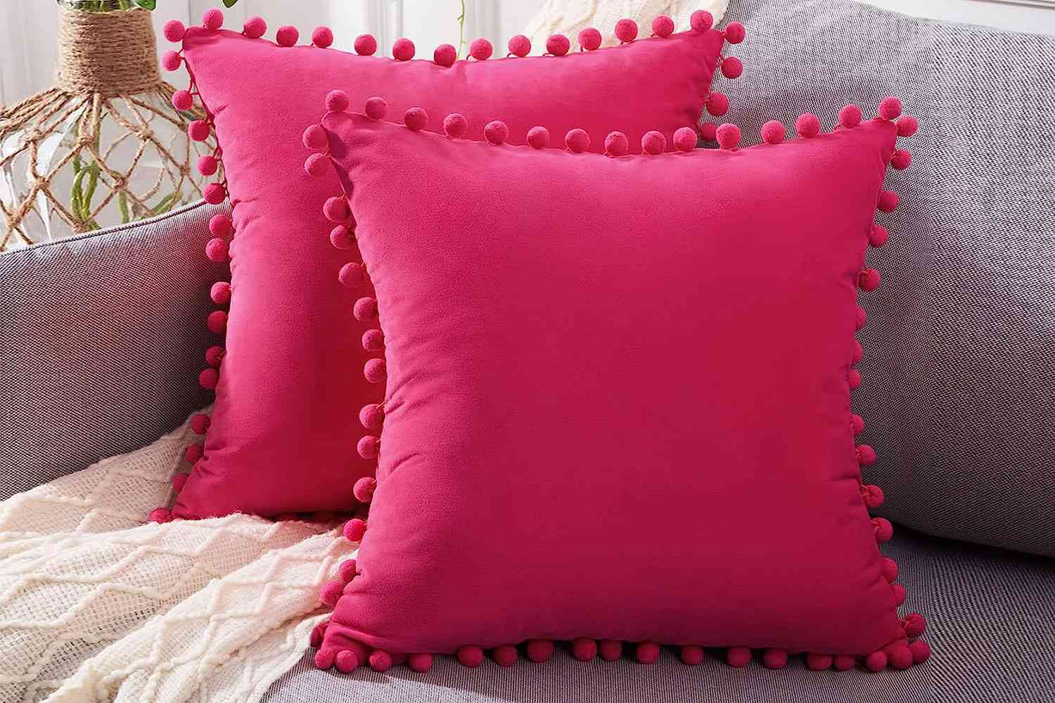 Amazon Top Finel Hot Pink Decorative Throw Pillow Covers