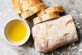 sliced No-Yeast bread and oil