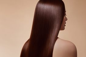 Woman with perfect straight hair