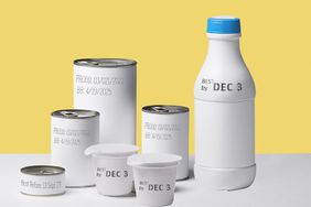 food-expiration-date-guidelines: cans and bottles with expiration dates visible