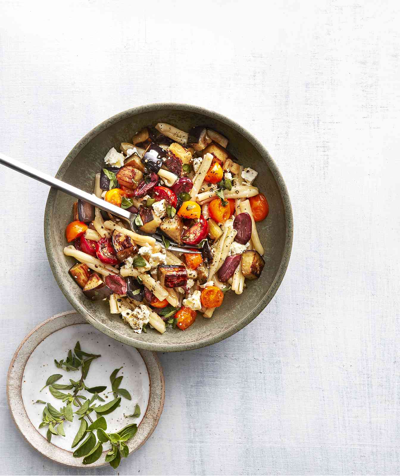 This pasta salad will satisfy all of your savory cravings. Get the recipe for Real Simple's Roasted Eggplant and Olive Pasta Salad.