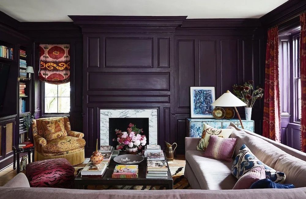 Farrow & Ball's Pelt, a luxurious purple color. 