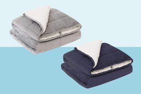 Luna [Premium Sherpa Weighted Blankets] Heavy Fuzzy Sherpa Fleece Throw Blanket Tout